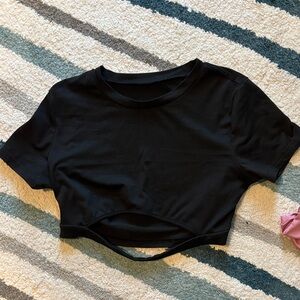 SHEIN Black Cutout Crop Top